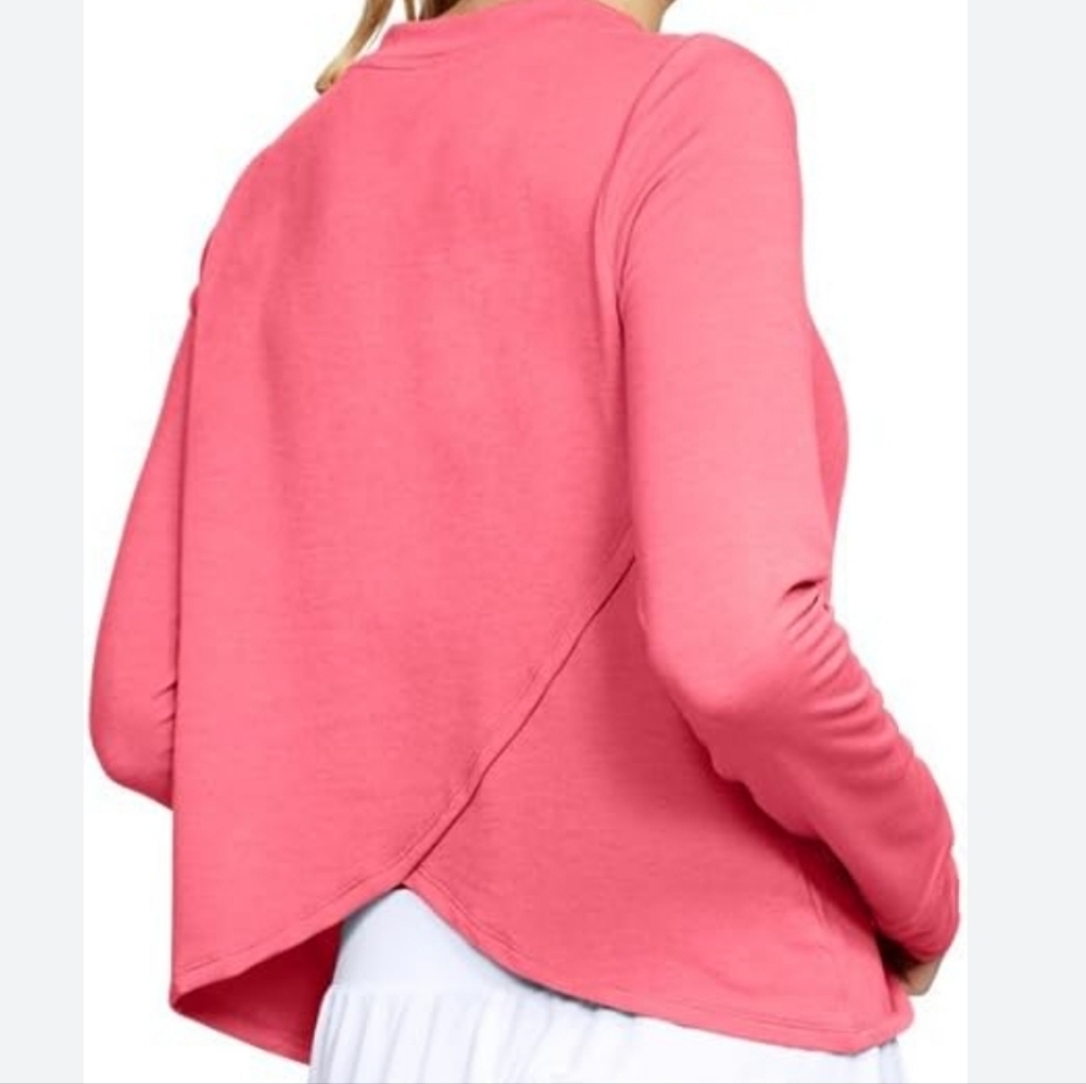 Under Armour Soft Wrap Back Athleisure Top Coral Pink Med